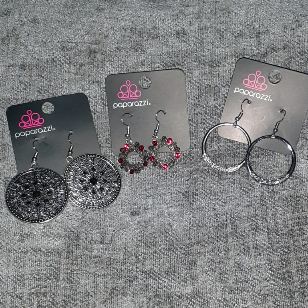 Three brand-new pairs of dangle earrings
